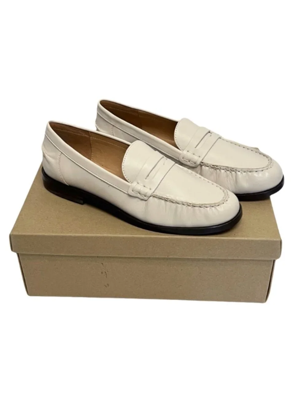 Madewell NYE Penny Loafers Pale Oyster Size 10 NEW IN BOX